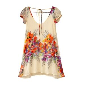 Bread‎ & Butterflies Fairycore Silk Chiffon Top Women Size S Whimsical Coquette
